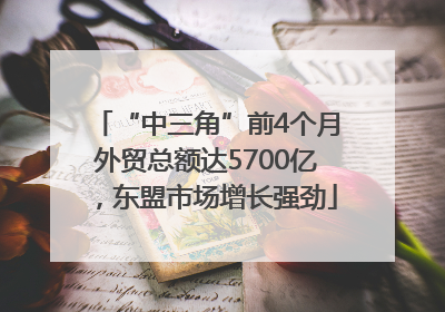 “中三角”前4个月外贸总额达5700亿，东盟市场增长强劲