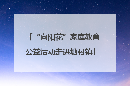 “向阳花”家庭教育公益活动走进塘村镇