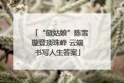“徽姑娘”陈雪璇登顶珠峰 云端书写人生答案