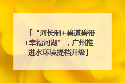 “河长制+碧道碧带+幸福河湖”，广州推进水环境提档升级