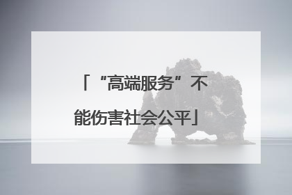 “高端服务”不能伤害社会公平