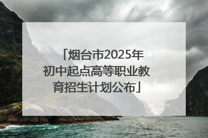 烟台市2025年初中起点高等职业教育招生计划公布