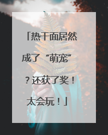 热干面居然成了“萌宠”？还获了奖！太会玩！