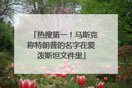 热搜第一！马斯克称特朗普的名字在爱泼斯坦文件里