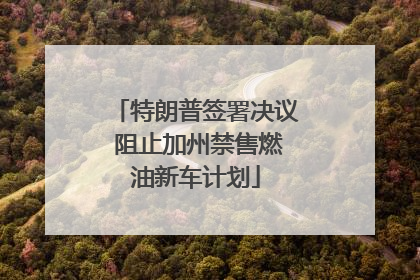 特朗普签署决议 阻止加州禁售燃油新车计划