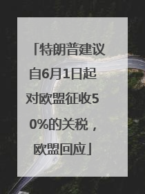 特朗普建议自6月1日起对欧盟征收50%的关税，欧盟回应