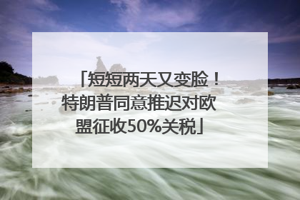 短短两天又变脸！特朗普同意推迟对欧盟征收50%关税