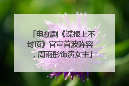 电视剧《谍报上不封顶》官宣首波阵容，周雨彤饰演女主