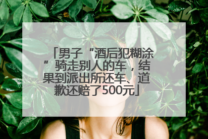 男子“酒后犯糊涂”骑走别人的车，结果到派出所还车、道歉还赔了500元