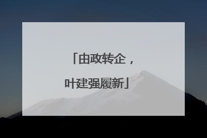 由政转企，叶建强履新