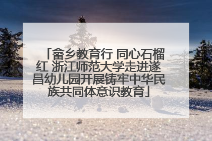 畲乡教育行 同心石榴红 浙江师范大学走进遂昌幼儿园开展铸牢中华民族共同体意识教育