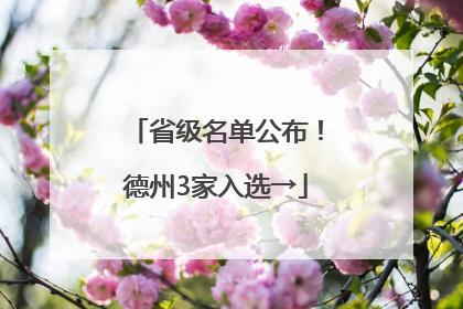 省级名单公布！德州3家入选→