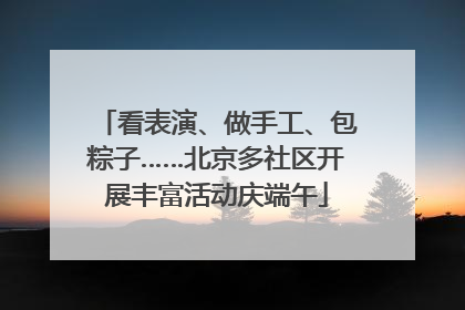 看表演、做手工、包粽子……北京多社区开展丰富活动庆端午