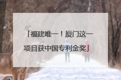 福建唯一！厦门这一项目获中国专利金奖