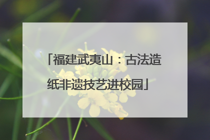 福建武夷山：古法造纸非遗技艺进校园