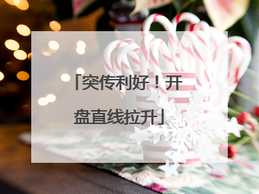 突传利好！开盘直线拉升