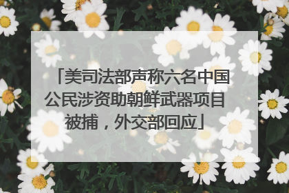 美司法部声称六名中国公民涉资助朝鲜武器项目被捕，外交部回应