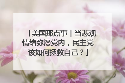 美国那点事｜当悲观情绪弥漫党内，民主党该如何拯救自己？
