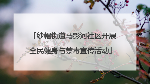 纱帽街道马影河社区开展全民健身与禁毒宣传活动