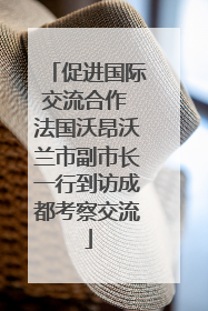 促进国际交流合作 法国沃昂沃兰市副市长一行到访成都考察交流