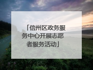信州区政务服务中心开展志愿者服务活动