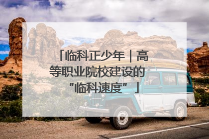 临科正少年｜高等职业院校建设的“临科速度”