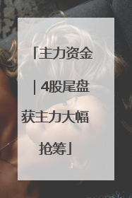 主力资金｜4股尾盘获主力大幅抢筹