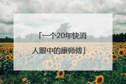 一个20年快消人眼中的康师傅