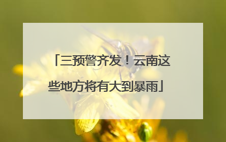 三预警齐发！云南这些地方将有大到暴雨