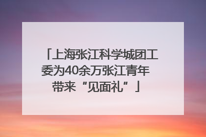 上海张江科学城团工委为40余万张江青年带来“见面礼”
