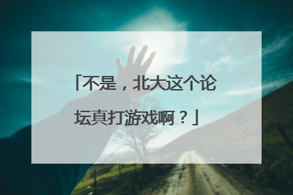 不是，北大这个论坛真打游戏啊？
