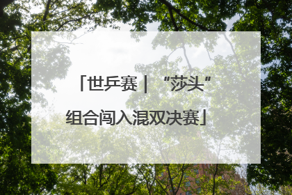世乒赛｜“莎头”组合闯入混双决赛