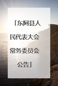 东阿县人民代表大会常务委员会公告