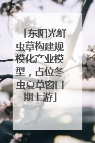 东阳光鲜虫草构建规模化产业模型，占位冬虫夏草窗口期上游