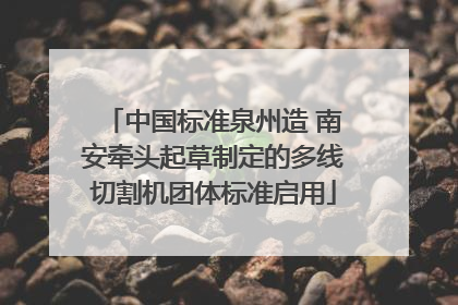 中国标准泉州造 南安牵头起草制定的多线切割机团体标准启用