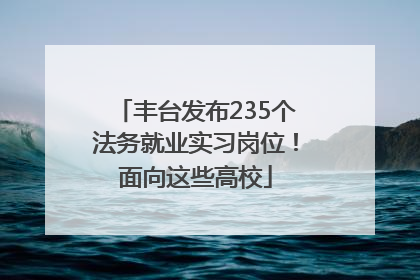 丰台发布235个法务就业实习岗位！面向这些高校