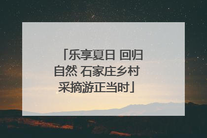 乐享夏日 回归自然 石家庄乡村采摘游正当时