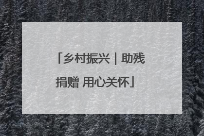 乡村振兴｜助残捐赠 用心关怀