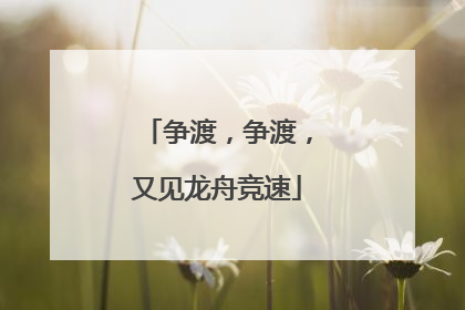 争渡，争渡，又见龙舟竞速