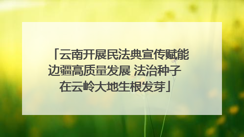 云南开展民法典宣传赋能边疆高质量发展 法治种子在云岭大地生根发芽