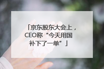 京东股东大会上，CEO称“今天用国补下了一单”