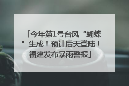 今年第1号台风“蝴蝶”生成！预计后天登陆！福建发布暴雨警报
