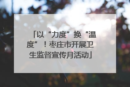 以“力度”换“温度”！枣庄市开展卫生监督宣传月活动