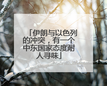 伊朗与以色列的冲突，有一个中东国家态度耐人寻味