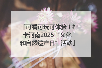 可看可玩可体验！打卡河南2025“文化和自然遗产日”活动