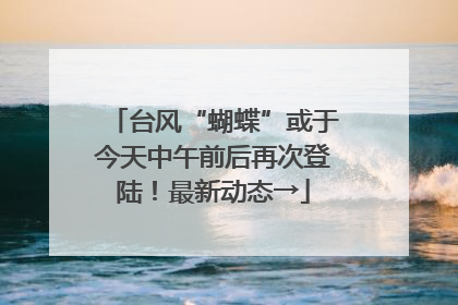 台风“蝴蝶”或于今天中午前后再次登陆！最新动态→