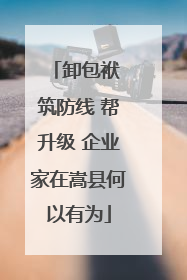 卸包袱 筑防线 帮升级 企业家在嵩县何以有为