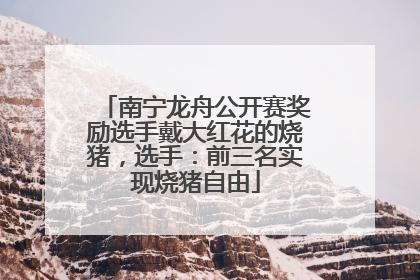 南宁龙舟公开赛奖励选手戴大红花的烧猪，选手：前三名实现烧猪自由