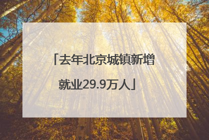 去年北京城镇新增就业29.9万人