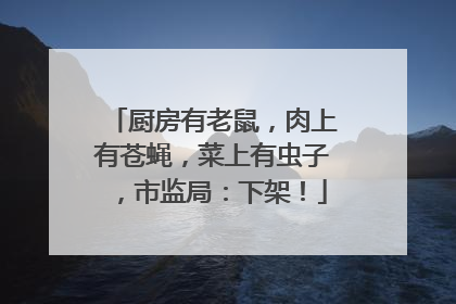 厨房有老鼠，肉上有苍蝇，菜上有虫子，市监局：下架！